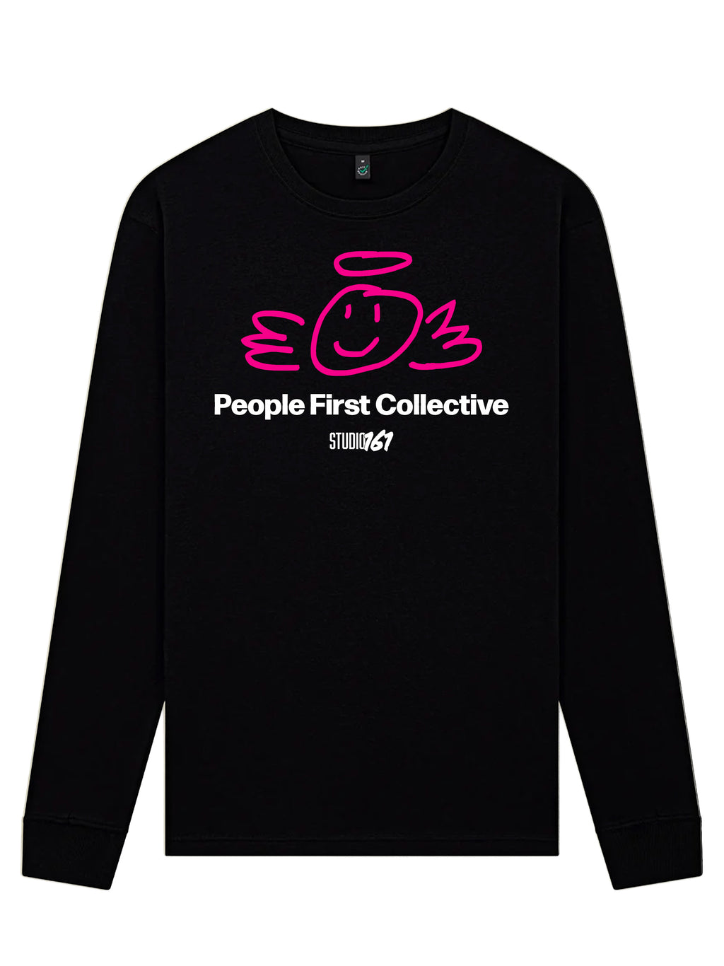 People First Longsleeve Black fuchsia back