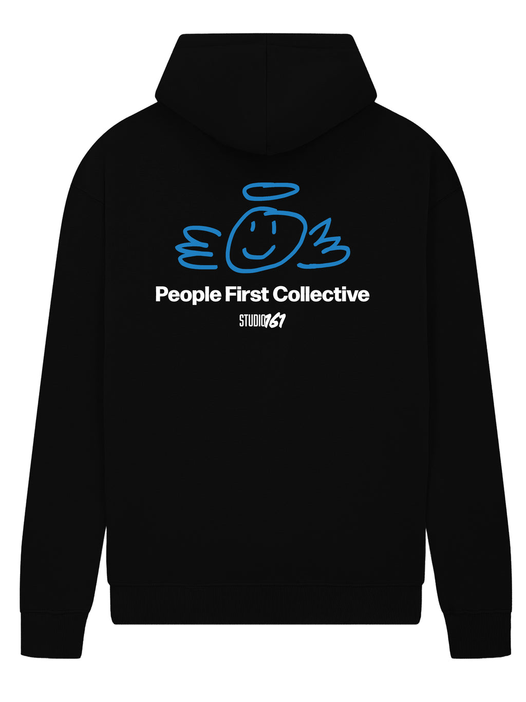 People First Hoodie Black saphir back