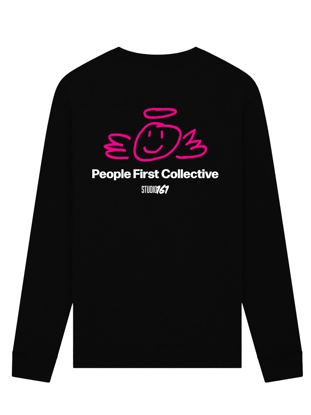 People First Sweater Black fuchsia back